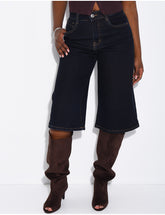 Bermuda en jeans stretch bleu brut