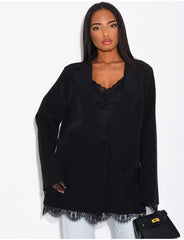 Blazer à bordures dentelle