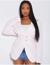 Blazer boutonné à nouer à la taille