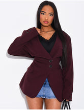 Blazer boutonné à nouer à la taille