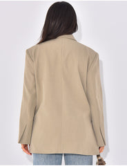Blazer oversize à fentes sur les côtés