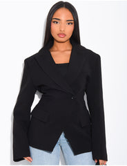 Blazer premium cintré à la taille