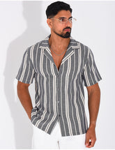 Chemise en lin à rayures