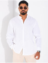 Chemise Homme en lin à col rond