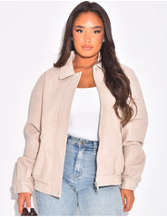 Bombers oversize en similicuir épais