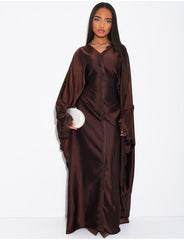 Abaya papillon à empiècements en dentelle