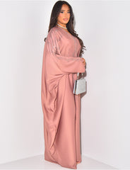 Abaya papillon ornée de strass à nouer à l'intérieur