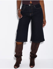 Bermuda en jeans stretch bleu brut
