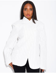 Blazer premium croisé à rayures
