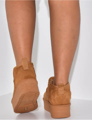 Bottines en suédine fourrées