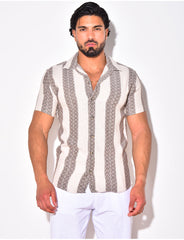 Chemise à bandes avec motifs