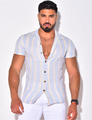 Chemise à rayures manche courtes