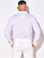 Chemise à rayures manches longue