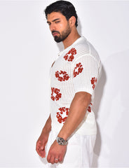 Chemise ajourée à fleurs