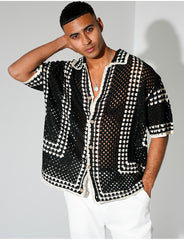 Chemise ajourée à motifs