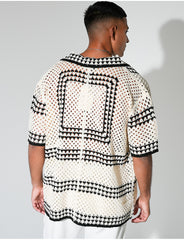 Chemise ajourée à motifs
