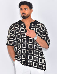 Chemise ajourée à motifs