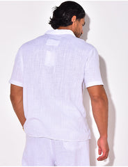 Chemise en lin à motifs flèches