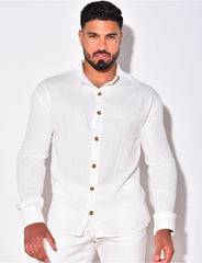 Chemise fine manche longues à petit col
