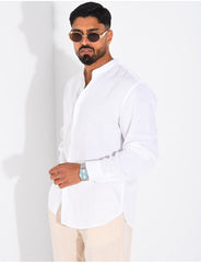 Chemise Homme en lin à col rond