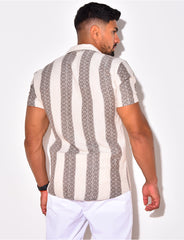 Chemise manches courtes à grosses rayures