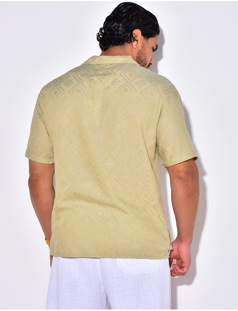 Chemise manches courtes à motifs losanges