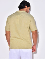 Chemise manches courtes à motifs losanges
