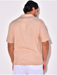 Chemise manches courtes à motifs losanges