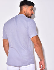 Chemise manches courtes à petit col