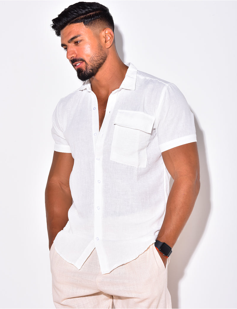 Chemise manches courtes à poches