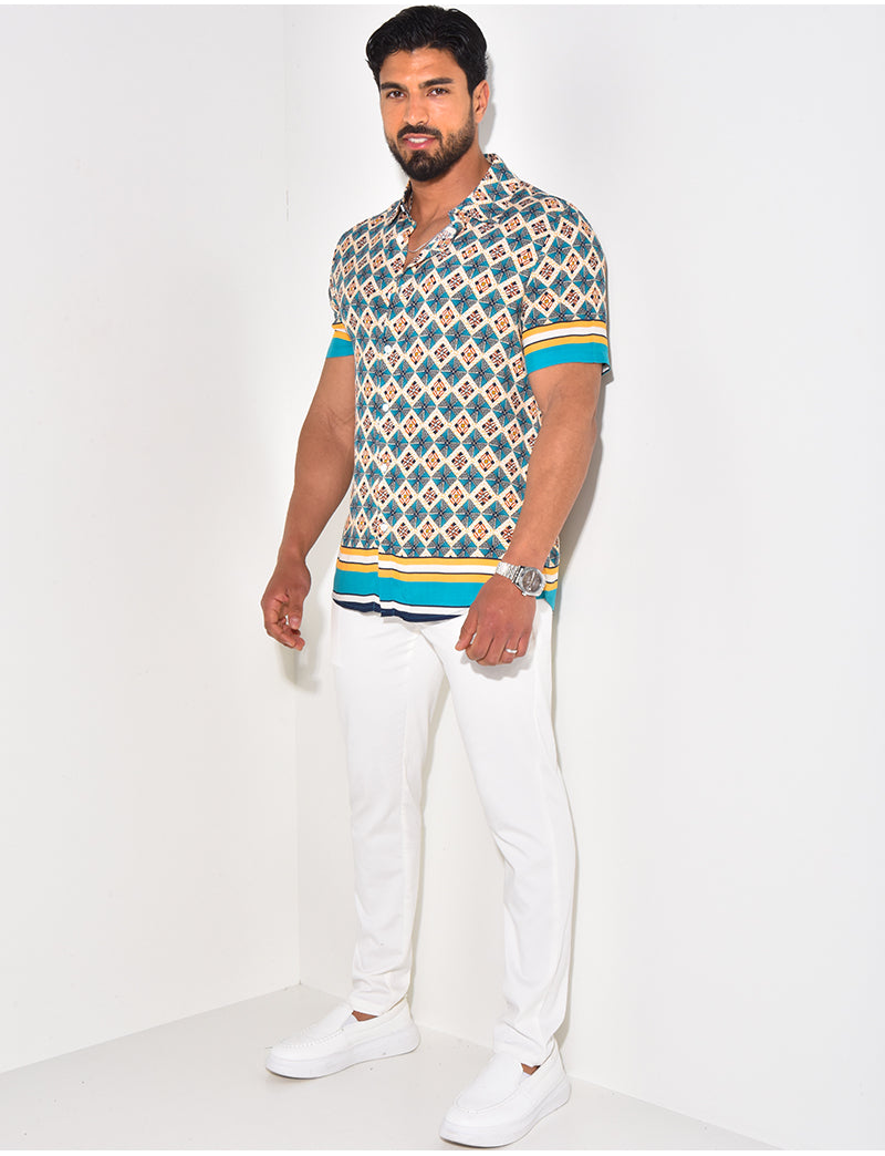 Chemise manches courtes à rayures