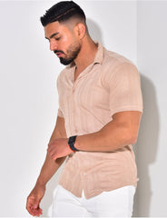 Chemise manches courtes texturée