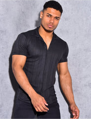 Chemise manches courtes texturée