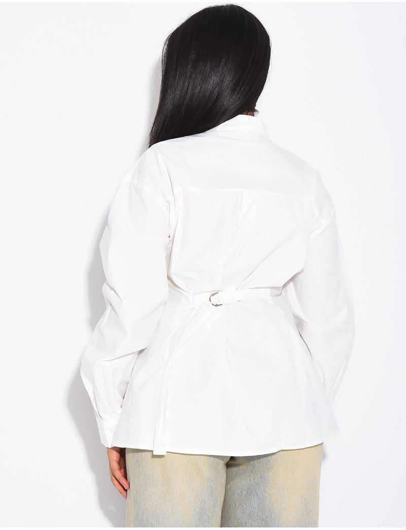 Chemise en coton cintrée à nouer