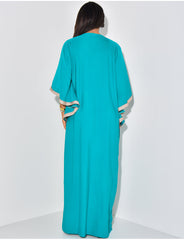 Abaya ample à broderies dorées