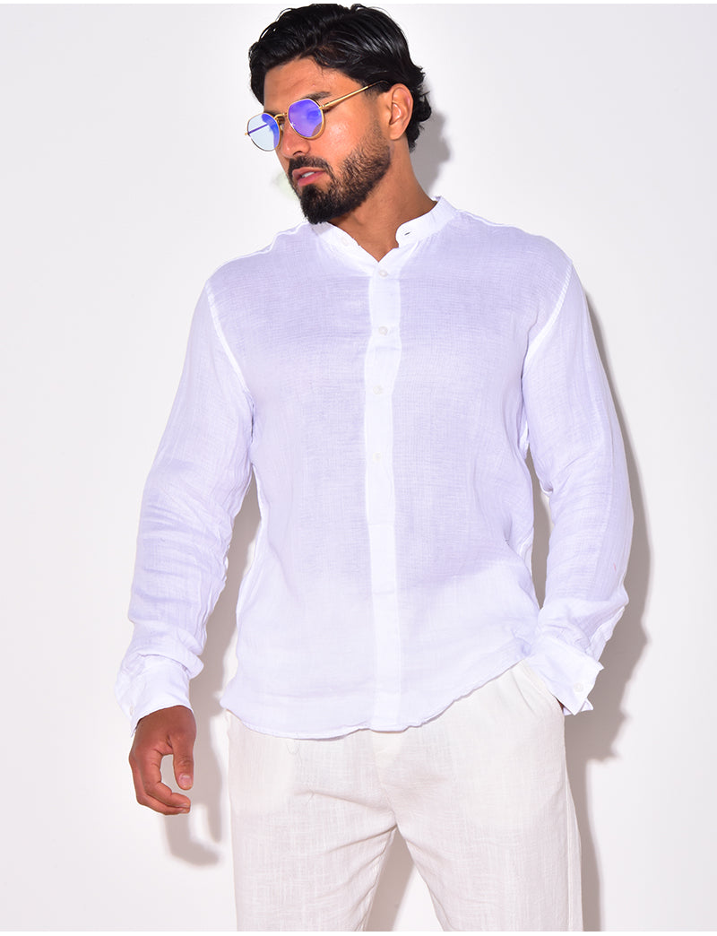 Chemise en lin manches longues