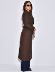 Blazer manteau très long et cintré à boutons